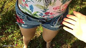 Stranger dominates mouth and pussy publicly