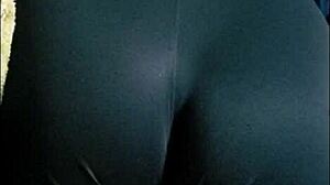 Doña mary shows off her delicious ass in a short skirt at the gym.