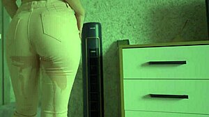 Female desperation leads to pee in jeans, homemade amateurs video.