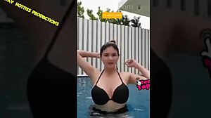 ana jalandoni in a bikini downblouse with asian filipina vibes 😊