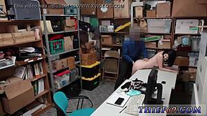 sexy blonde cop lays down the law on thief