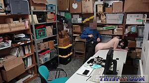 sexy blonde cop lays down the law on thief