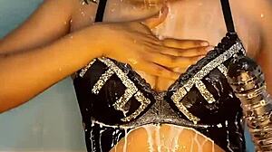 Horny Colombian Babe Plays With Dildo In Shower, Reaching Orgasm.