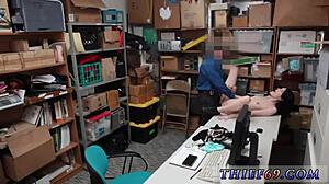 sexy blonde cop lays down the law on thief