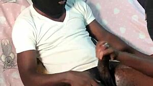 Ebony Milf Gives Sloppy Handjob To Big Black Cock. She Plays With Shaved Pussy And Ass.