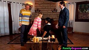 dark emo and her best friend summoned their stepdads for family orgasm