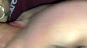Young college student performs sloppy blowjob in point of view closeup for homemade video.