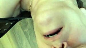 Amateur housewife receives cum in mouth as fuck buddy fucks her arse