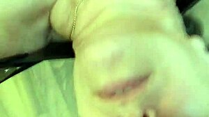 Amateur housewife receives cum in mouth as fuck buddy fucks her arse