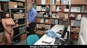 disciplinary actions on the latina thief bent over in the back office!