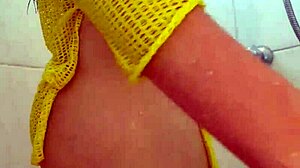 Is this naughty Latina masturbating in the shower, craving cock?