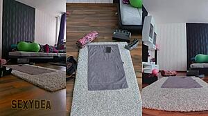 i dive into my naked workout sensuality with triple cam view, ass shaking and striptease.