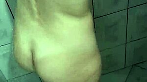 Young amateur lesbian teases her ass and pussy in the shower, ready for fucking?