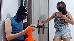 My husband leaves me horny, so I touch my big natural tits alone at home