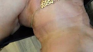 Amateur housewife receives cum in mouth as fuck buddy fucks her arse