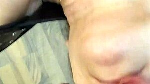 Amateur housewife receives cum in mouth as fuck buddy fucks her arse