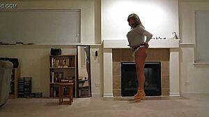 Rachel st clair feels intense pleasure in handcuff bondage booty show, her ass bound and helpless