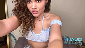 Curly Hair Bombshell Fucks Herself With Bbc Dildo