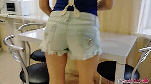 Housewife Doggystyles On Desk, Plays With Cum In Mouth