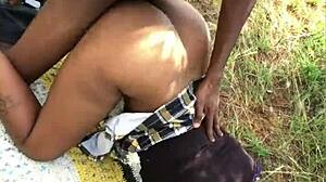 Ebony Cheerleaders Tease With Homemade Amateurs