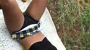 Ebony Cheerleaders Tease With Homemade Amateurs