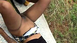 Ebony Cheerleaders Tease With Homemade Amateurs