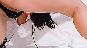 Horny Bluee Films Herself Masturbating Her Perfect Pussy With Dildo!