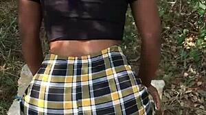 Ebony Cheerleaders Tease With Homemade Amateurs