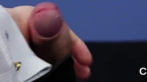 Horny honey eagerly gulps sperm shot on her face during intense facial cumshot