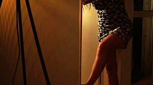 Latina amateur does oiled striptease with ripped clothes