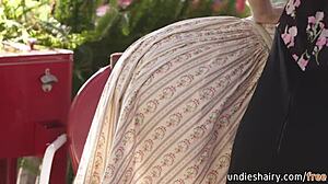 charlotte stokely seduces maya kendrick outdoors for a gentle bush exploration