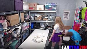geeky teen 18+ gets fucked by police for shoplifting after giving a blowjob in the shop