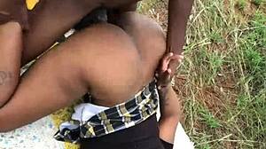 Ebony Cheerleaders Tease With Homemade Amateurs