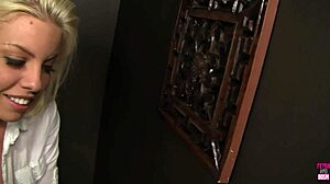 Shy girl britney gets nasty when the dick comes out of the glory hole