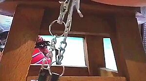 Big Pink Pussy Lips Dangled And Stretched Down With Weights Intensely