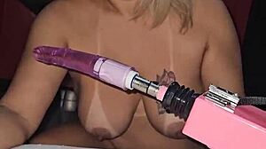 blonde milf teacher uses toys to give a sexy lesson in the classroom