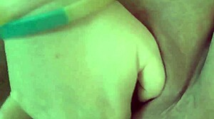 The chubby girl plays with her fat pussy