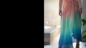 Watch this curvy milf in panties showcasing her sensual side