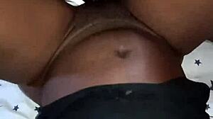 Amateur couples enjoying passionate sex until he cums inside her tight pussy