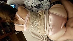 Blonde Amateur French Slut In Cotton Beaded Dress Pink Satin Panties And Lingerie Fucks In Doggystyle Rimming Blowjob POV