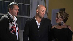 Milf in golden heels gets licked and pounded hard