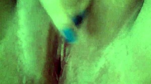 The chubby girl plays with her fat pussy