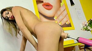 Trans Blonde Bianca Meirelles Gets Booty Fucked Hard By Sex Machine. Assfucking Toys Bring Intense Orgasm.