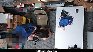 The Loss Prevention Officer Punishes The Shoplifter In The Garage