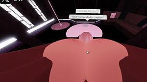 A blonde woman in an interracial scene with a big black cock.