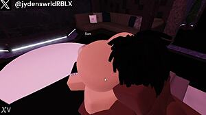 A blonde woman in an interracial scene with a big black cock.