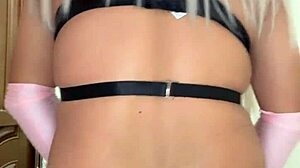 linda colegiala transexual teases with her crossdressing and rich leche, hinting at more