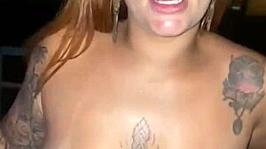 Naughty Redhead Sucks Husband At Club Party!