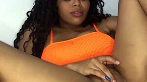 Young Latina With Natural Big Tits Masturbating With Dildo