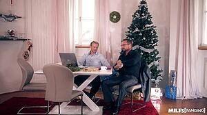 ultra slutty milf aletta ocean takes xmas double penetration hard